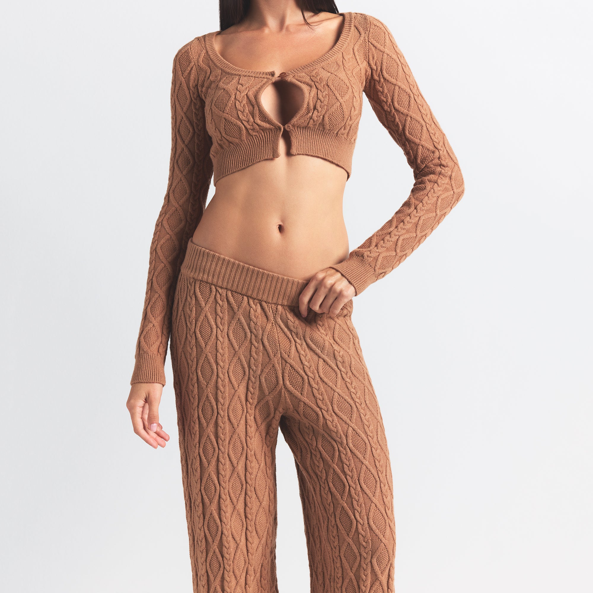 CABLE KNIT STRAIGHT LEG PANT - Image 2