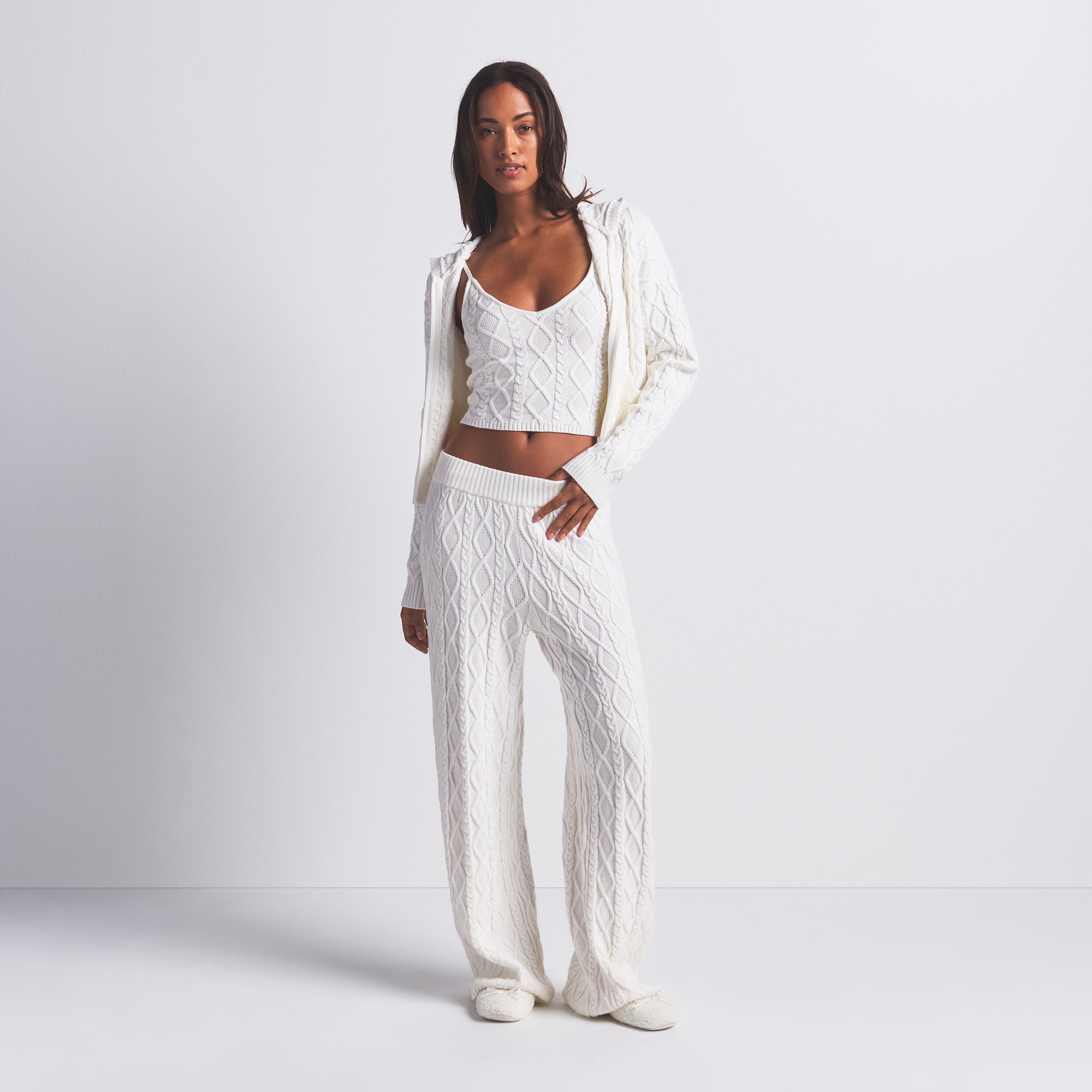 CABLE KNIT STRAIGHT LEG PANT