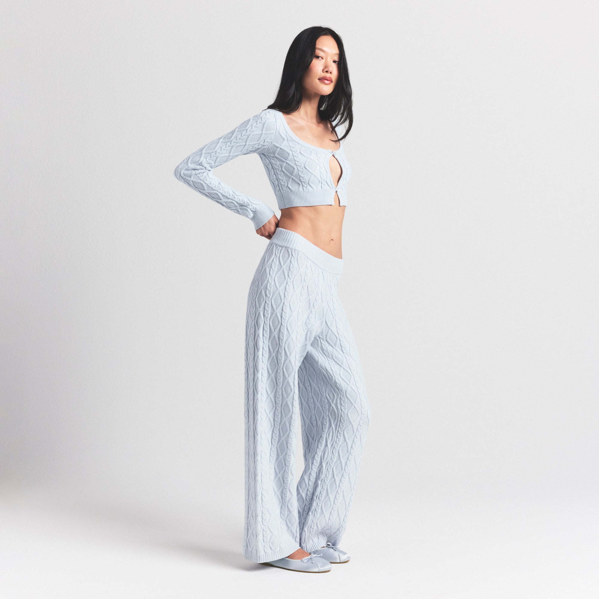 CABLE KNIT STRAIGHT LEG PANT - Image 3