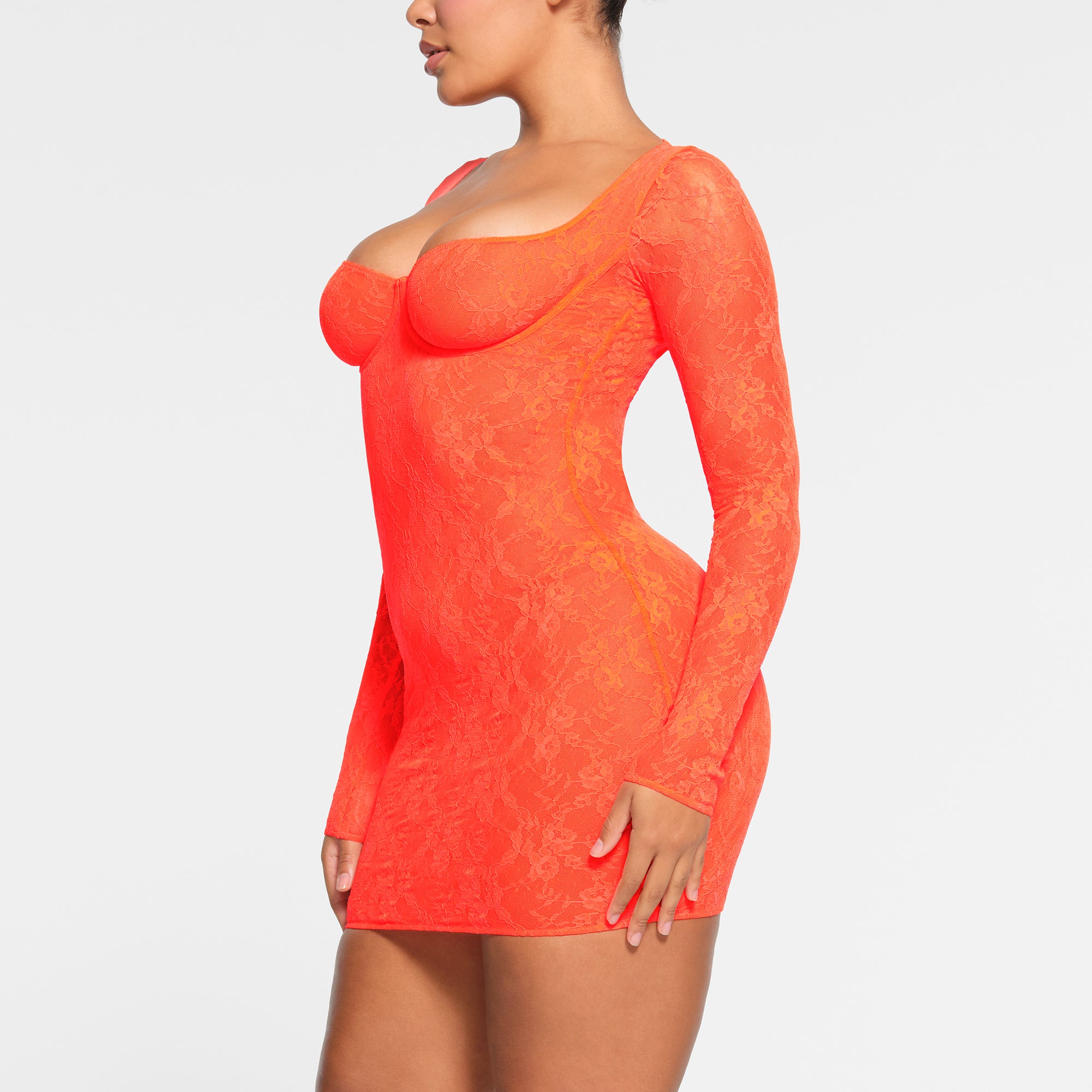 LINED LONG SLEEVE UNDERWIRE DRESS - Image 2
