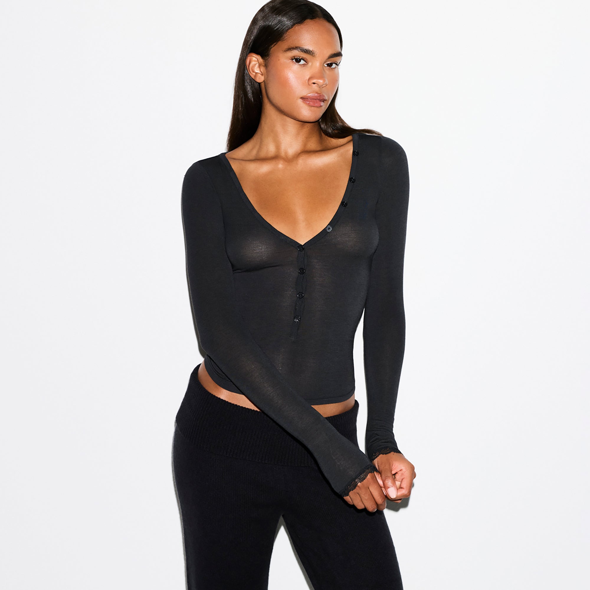 LONG SLEEVE HENLEY - Image 3