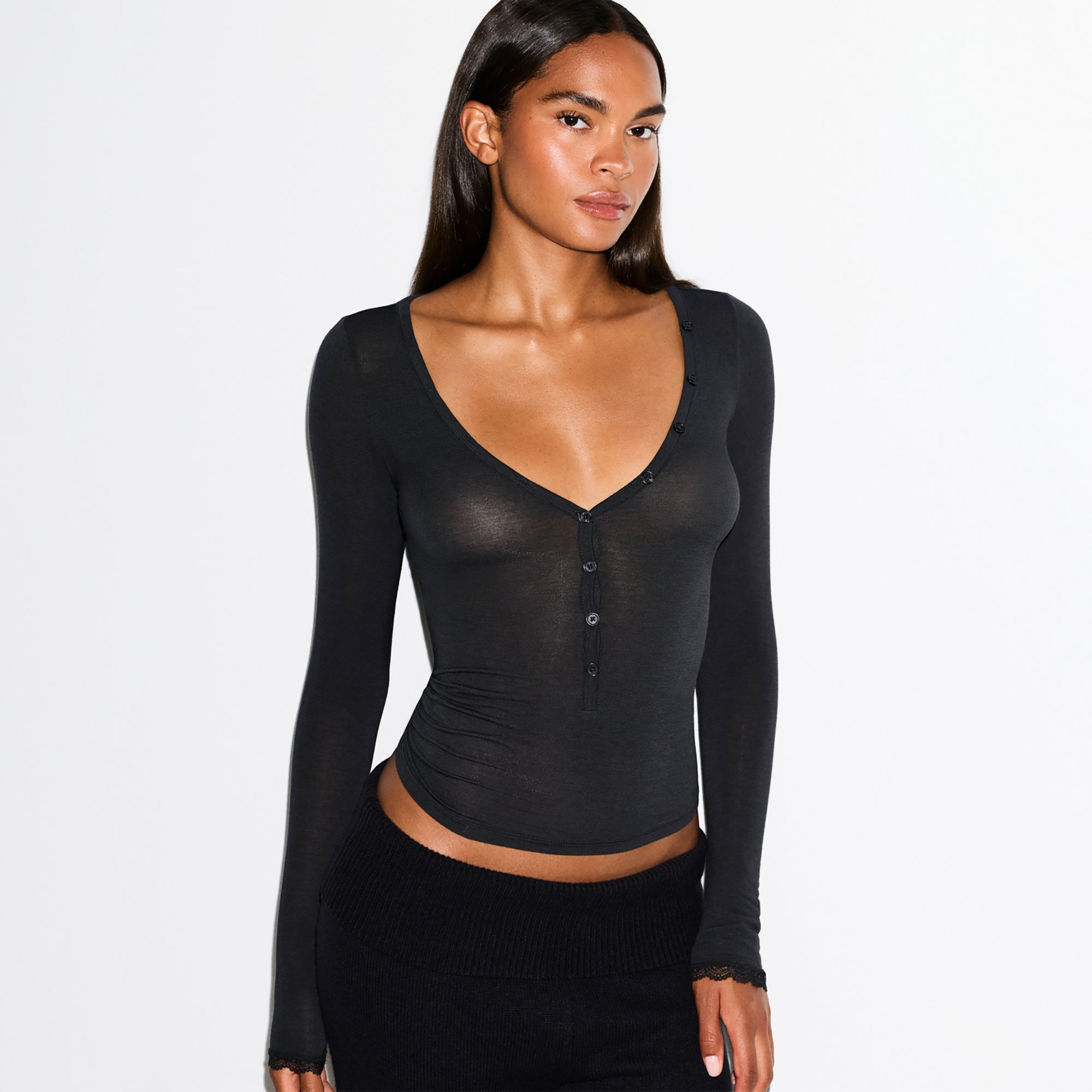LONG SLEEVE HENLEY - Image 2