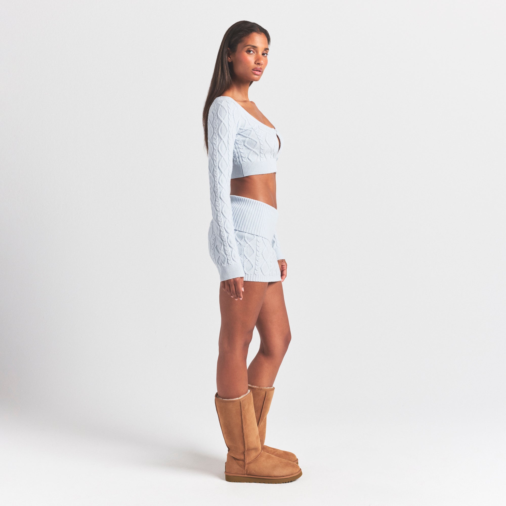 CABLE KNIT CROPPED CARDIGAN - Image 4