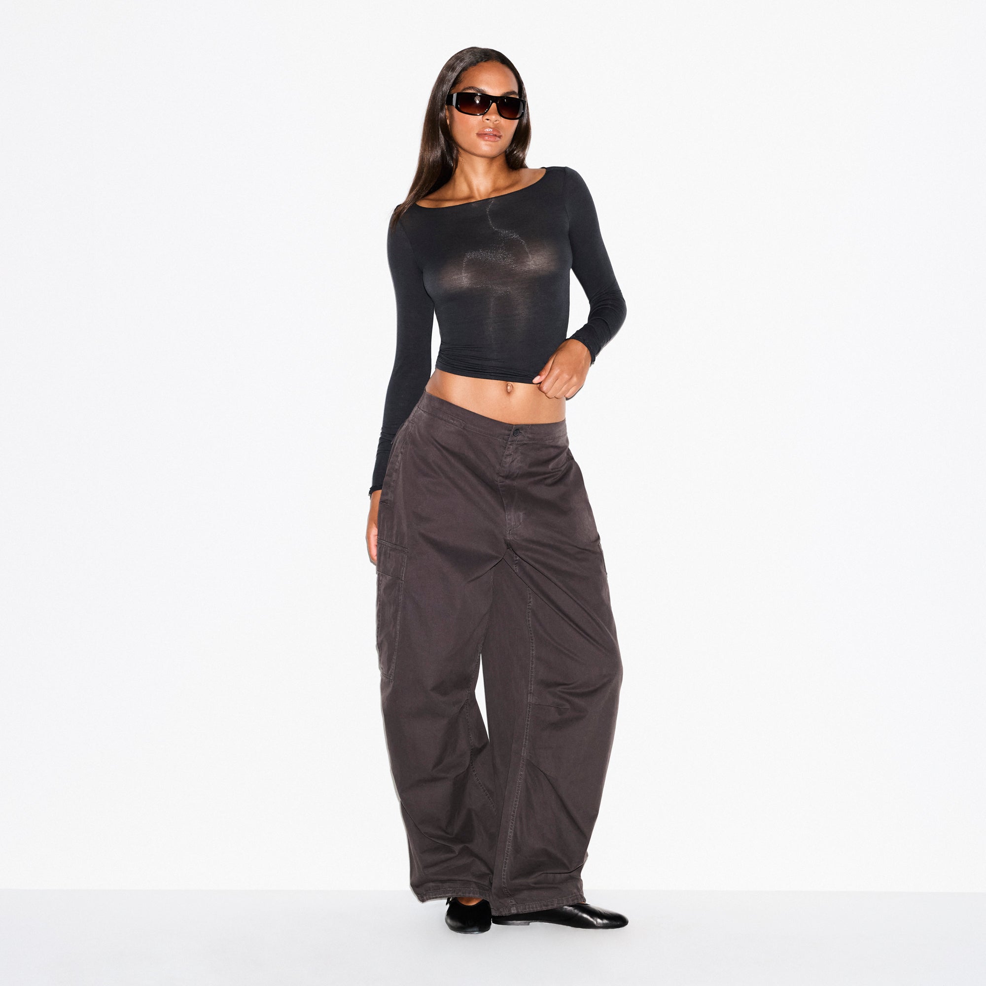 LONG SLEEVE BOATNECK TOP - Image 2