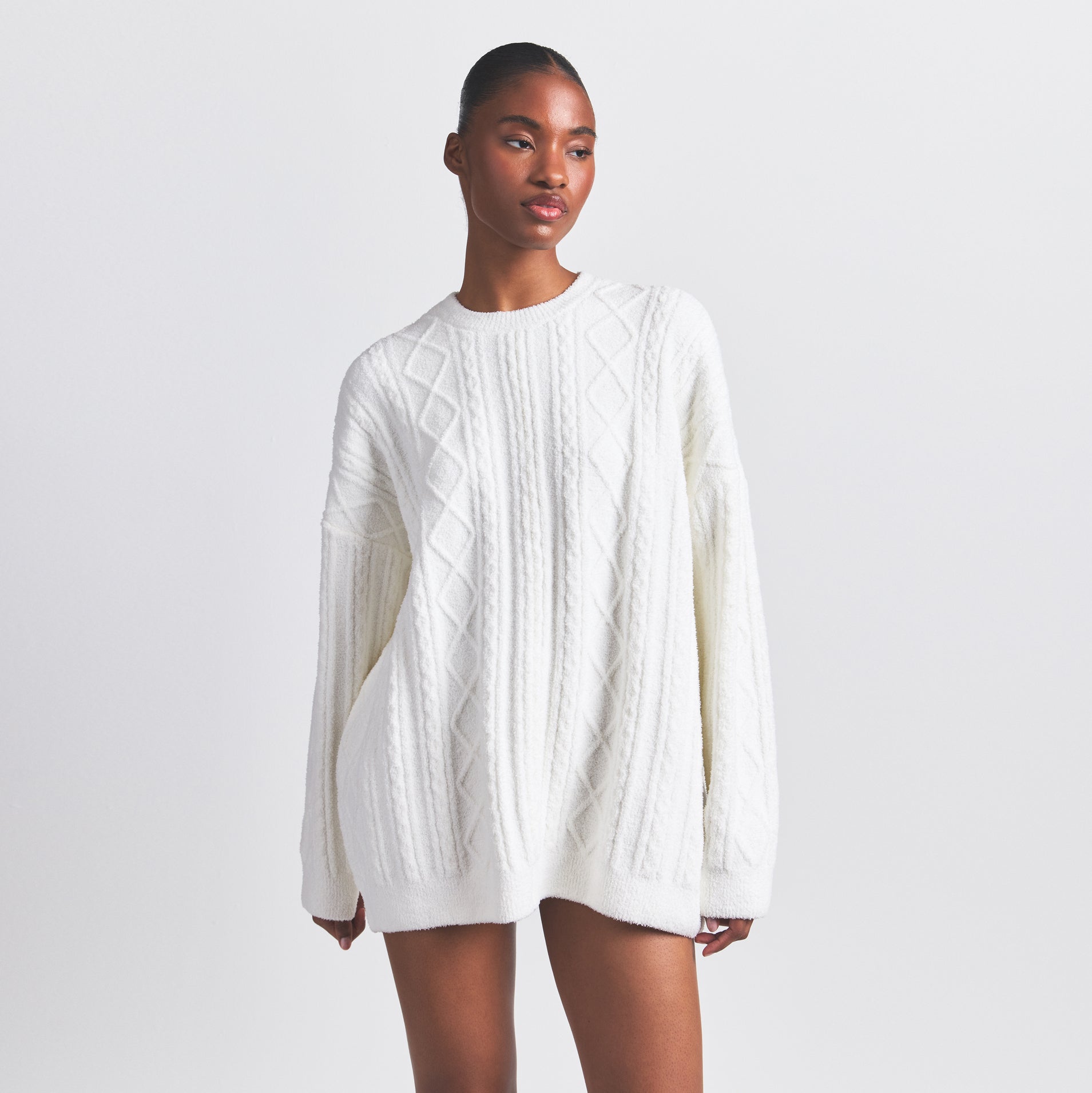 OVERSIZED CABLEKNIT CREWNECK PULLOVER - Image 2