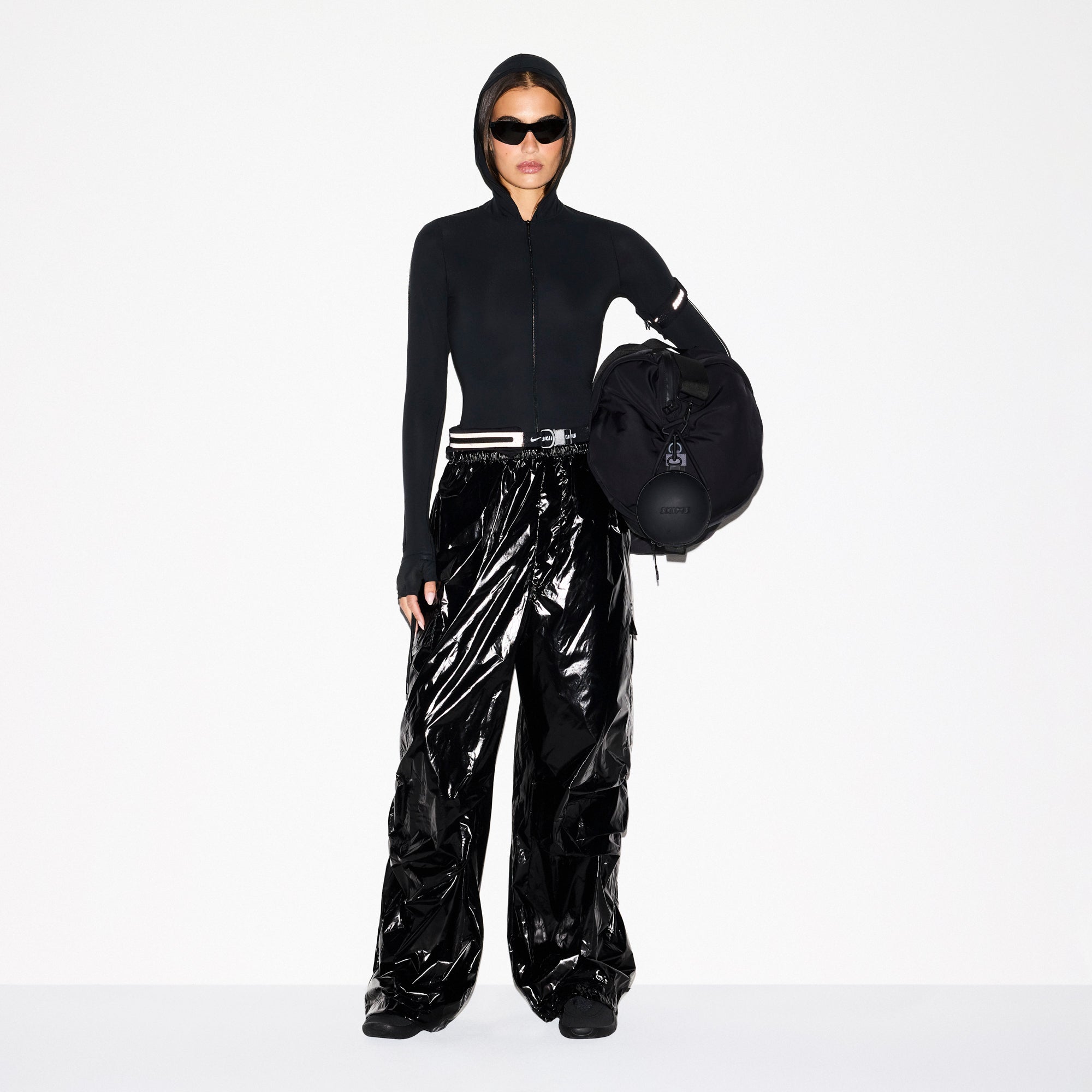 SHINY NYLON CARGO PANT