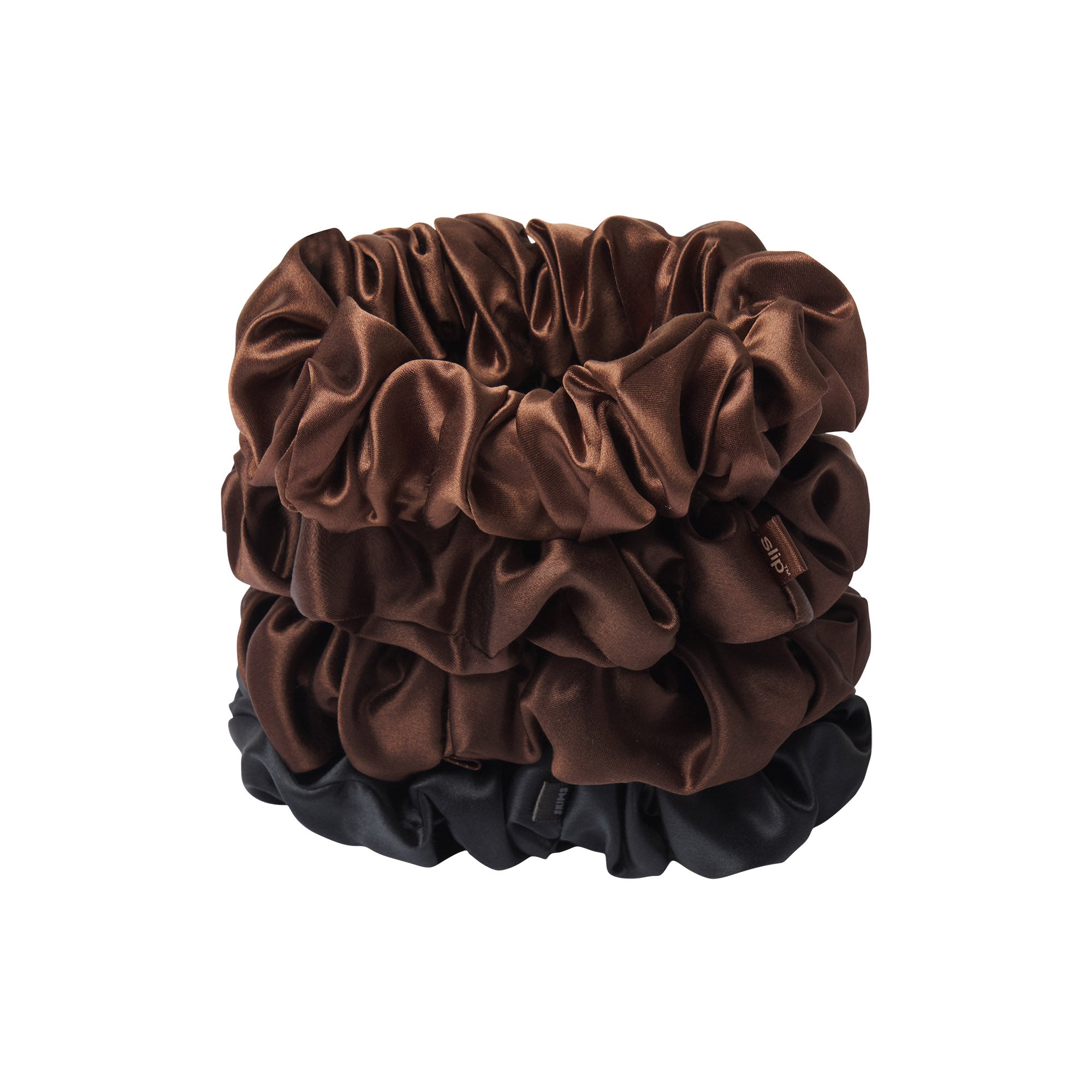 PURE SILK LARGE SCRUNCHIES 4-PACK - Image 2