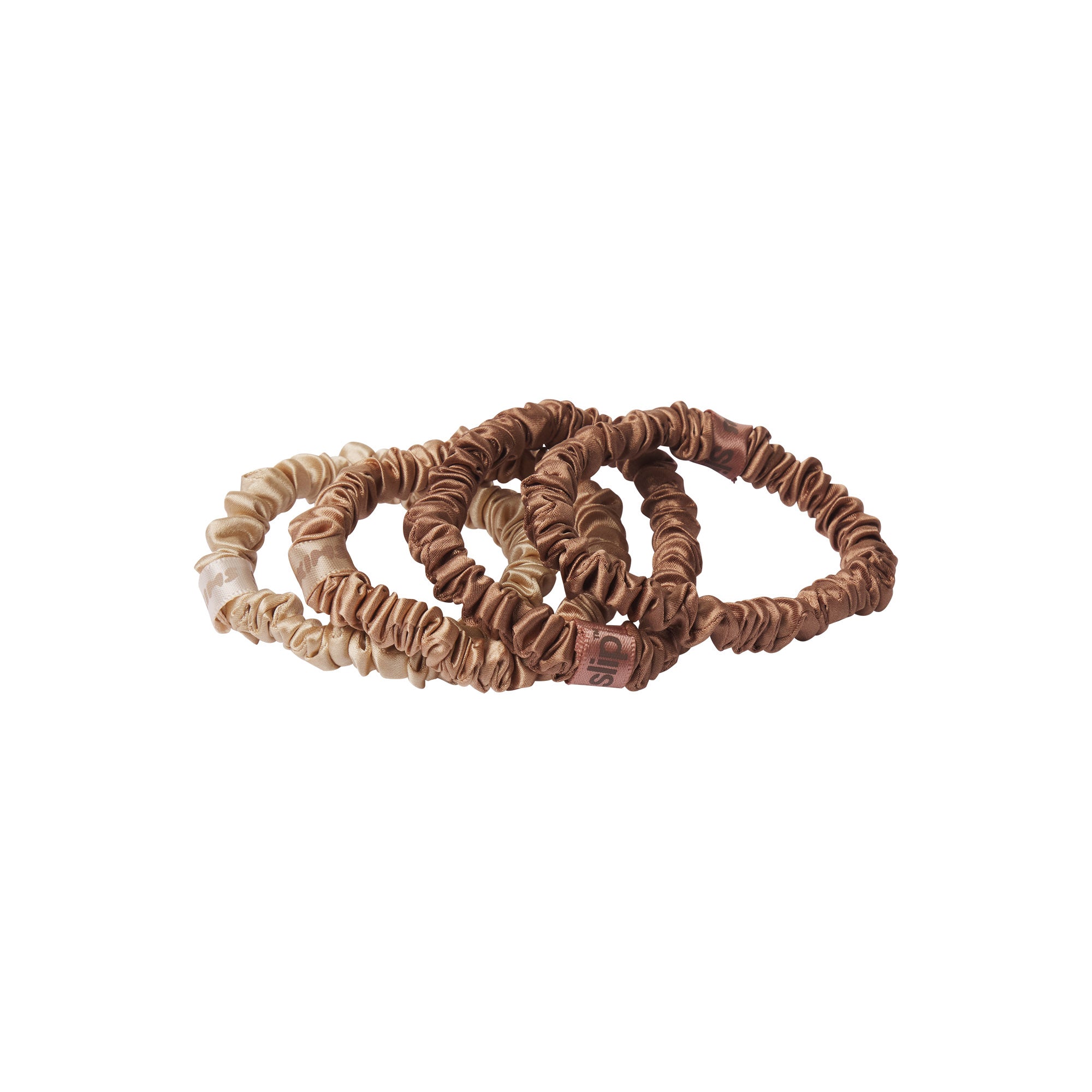 PURE SILK SKINNY SCRUNCHIES 4-PACK - Image 3