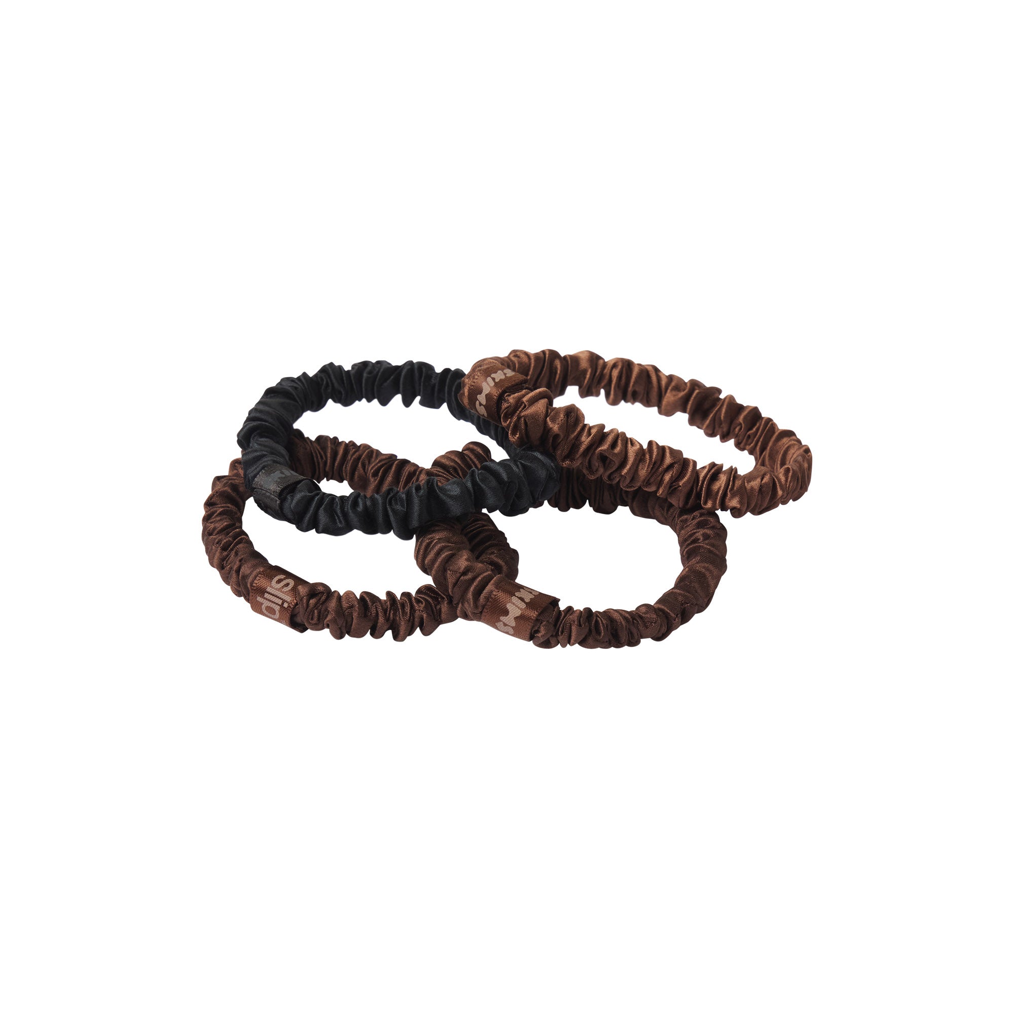PURE SILK SKINNY SCRUNCHIES 4-PACK - Image 3