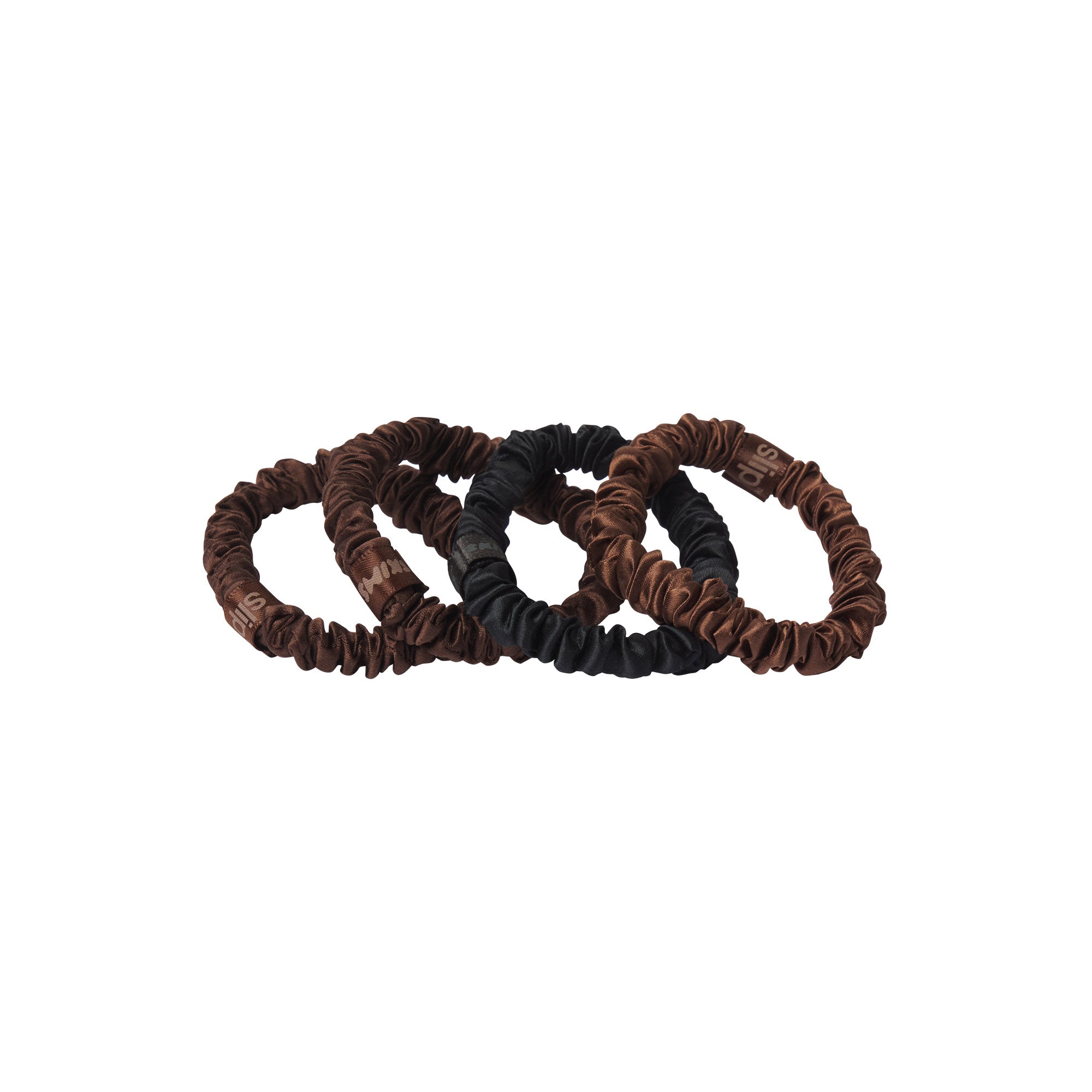 PURE SILK SKINNY SCRUNCHIES 4-PACK - Image 4