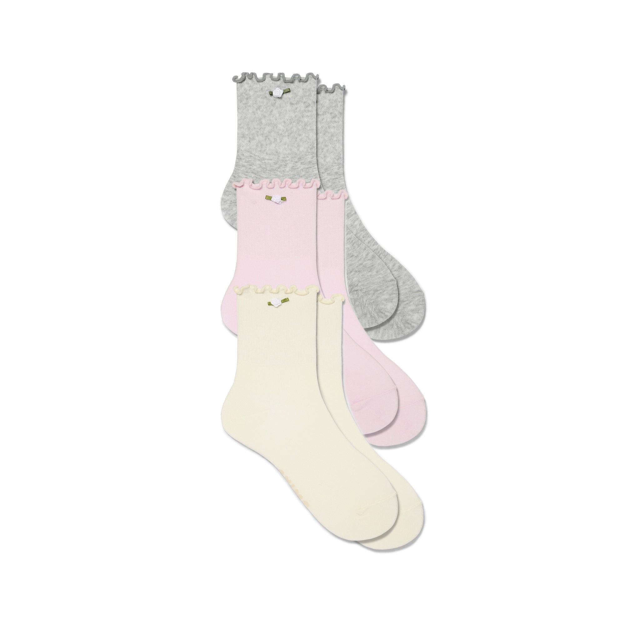 JUNIORS LETTUCE EDGE SOCK 3-PACK
