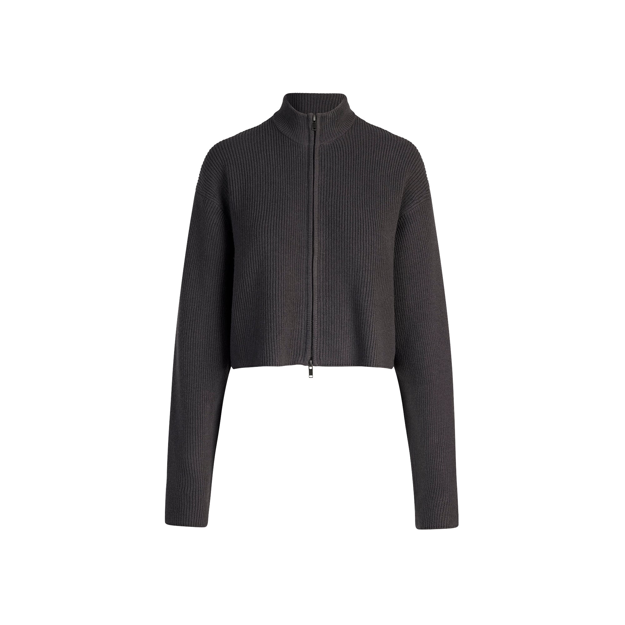 RIBBED MOCK NECK ZIP UP - Image 8