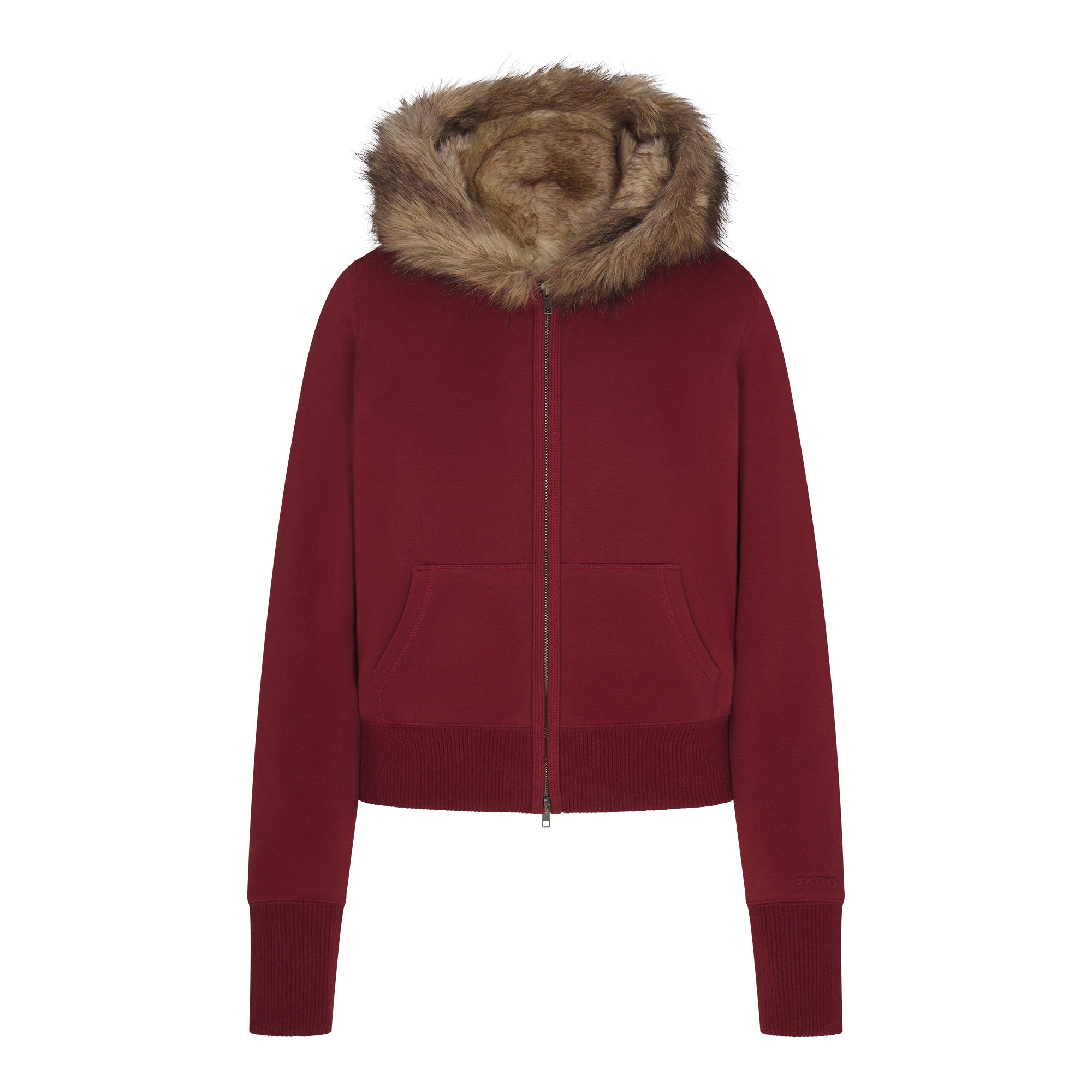 FAUX FUR LINED ZIP UP HOODIE - Image 6