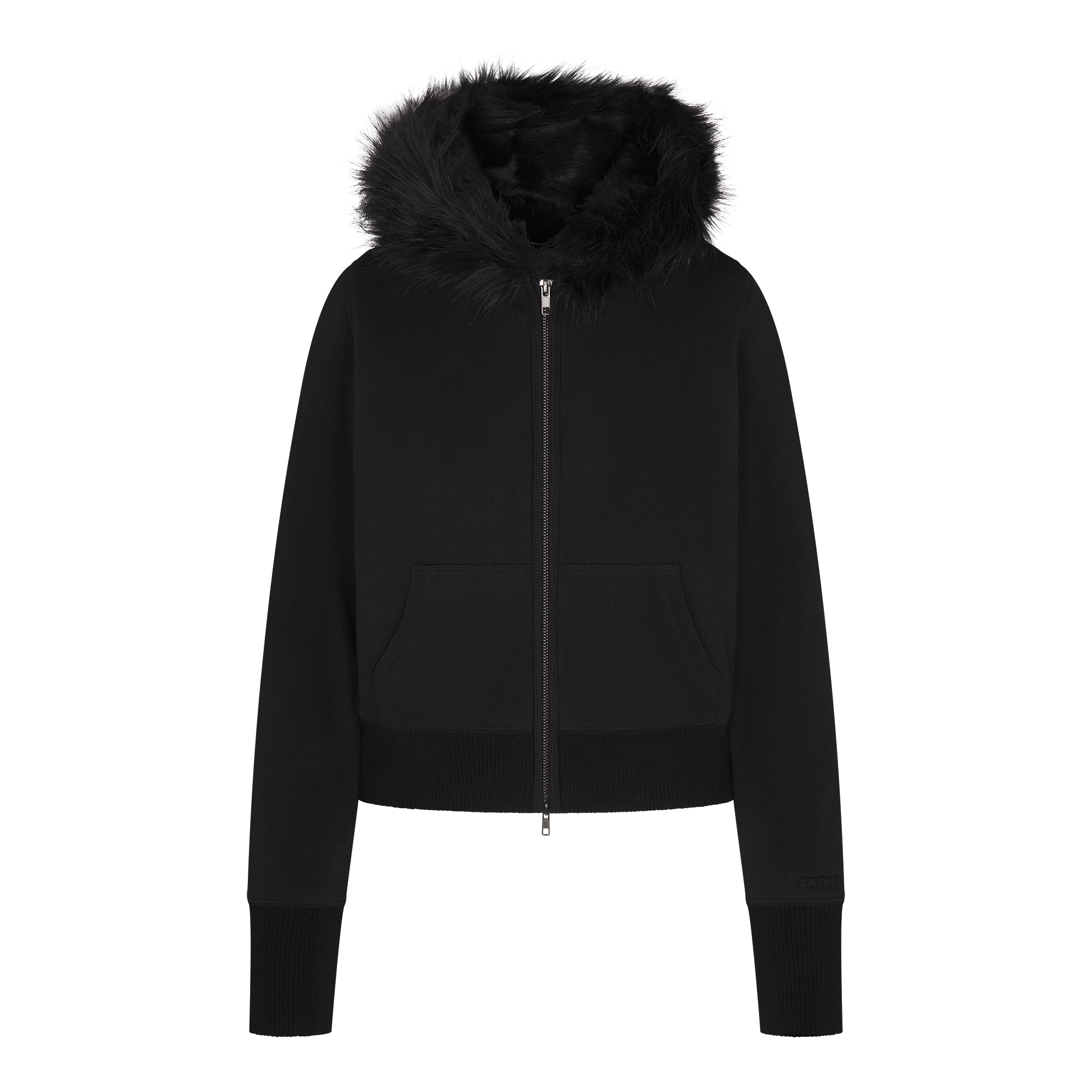 FAUX FUR LINED ZIP UP HOODIE - Image 8