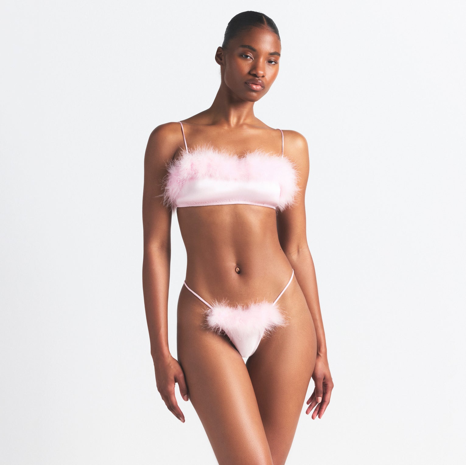 FEATHER TRIM BUTTERFLY THONG - Image 3