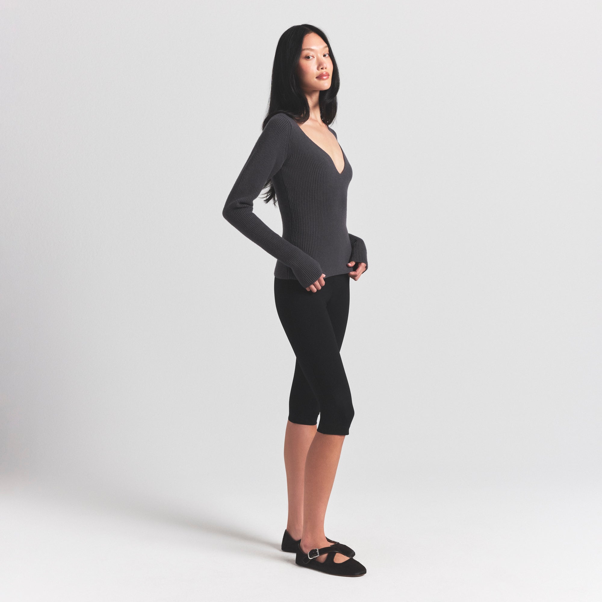 RIBBED LONG SLEEVE TOP - Image 2