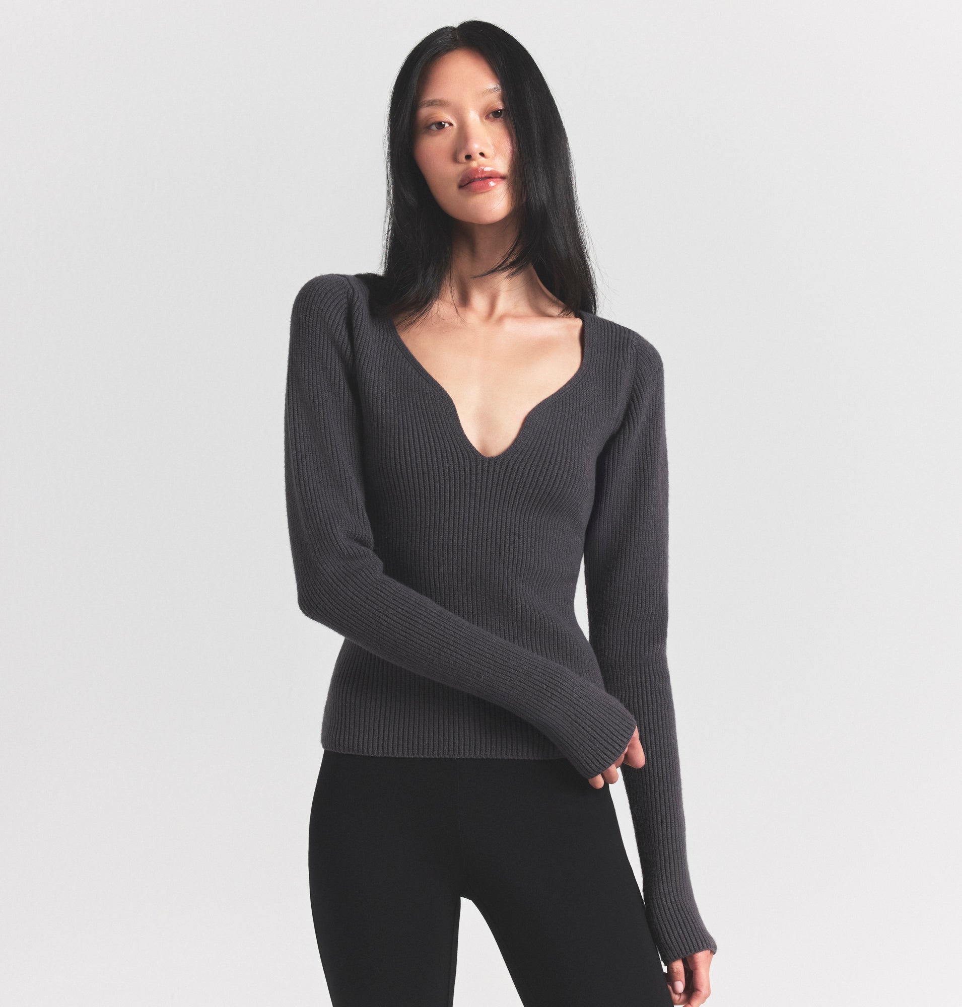 RIBBED LONG SLEEVE TOP - Image 4