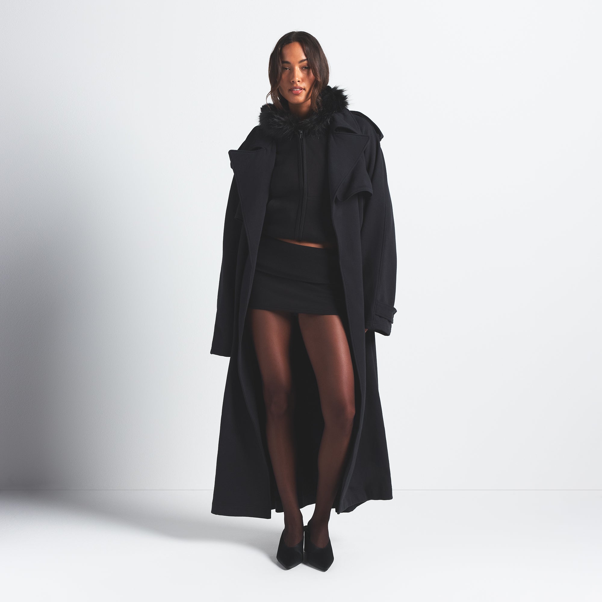 FAUX FUR LINED ZIP UP HOODIE - Image 6