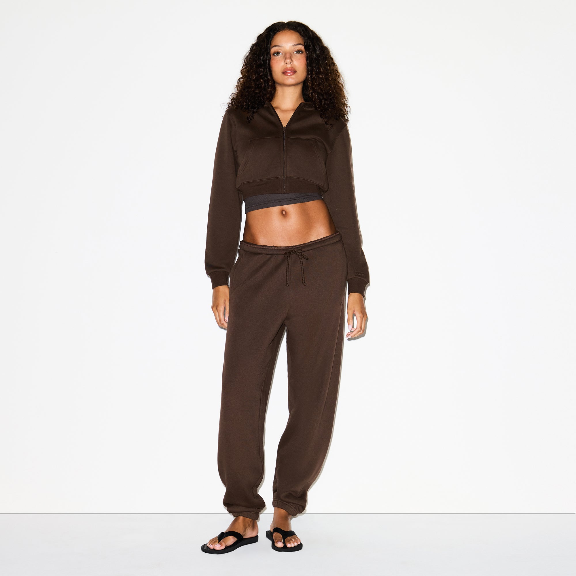 CROPPED ZIP UP HOODIE