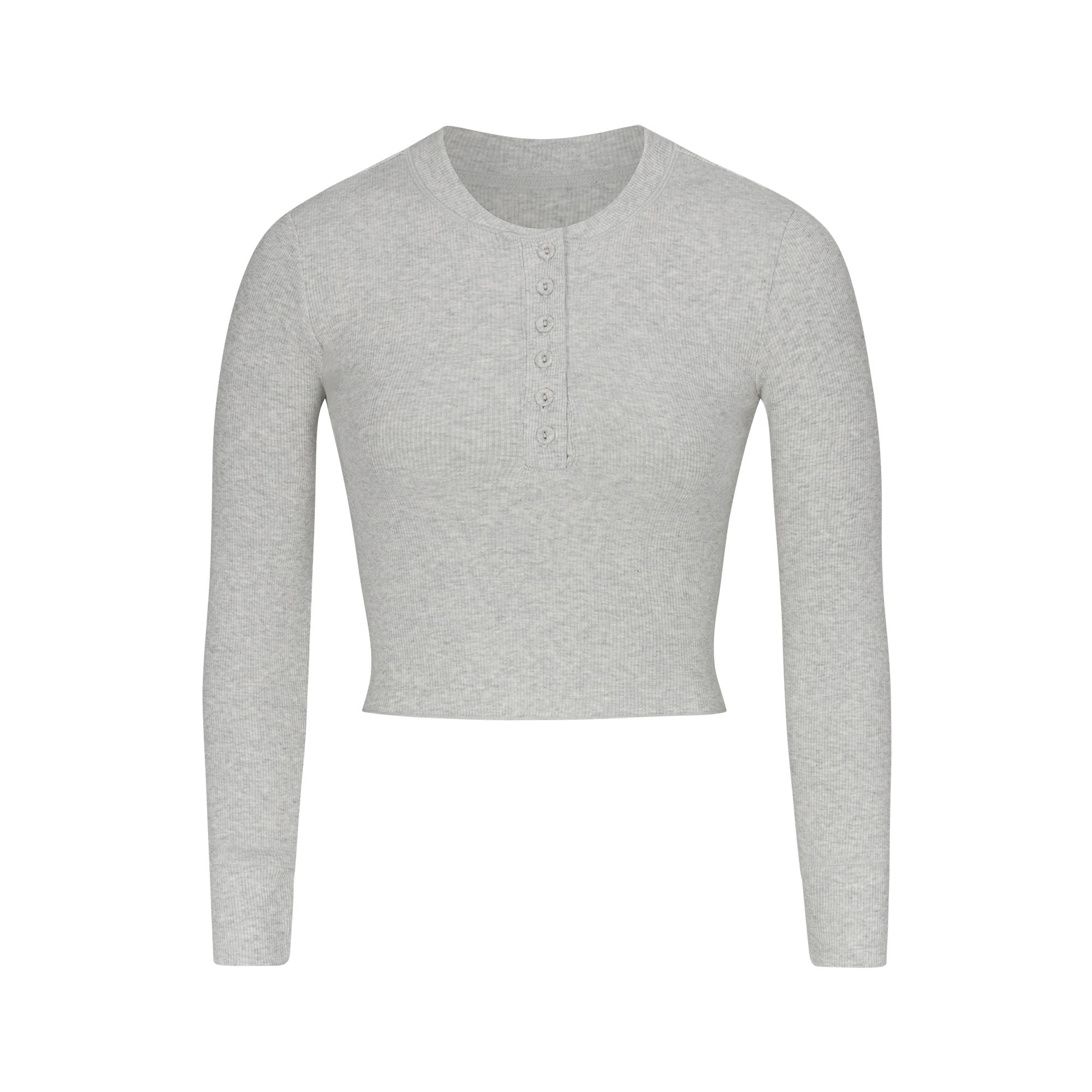 LONG SLEEVE CROP HENLEY - Image 5
