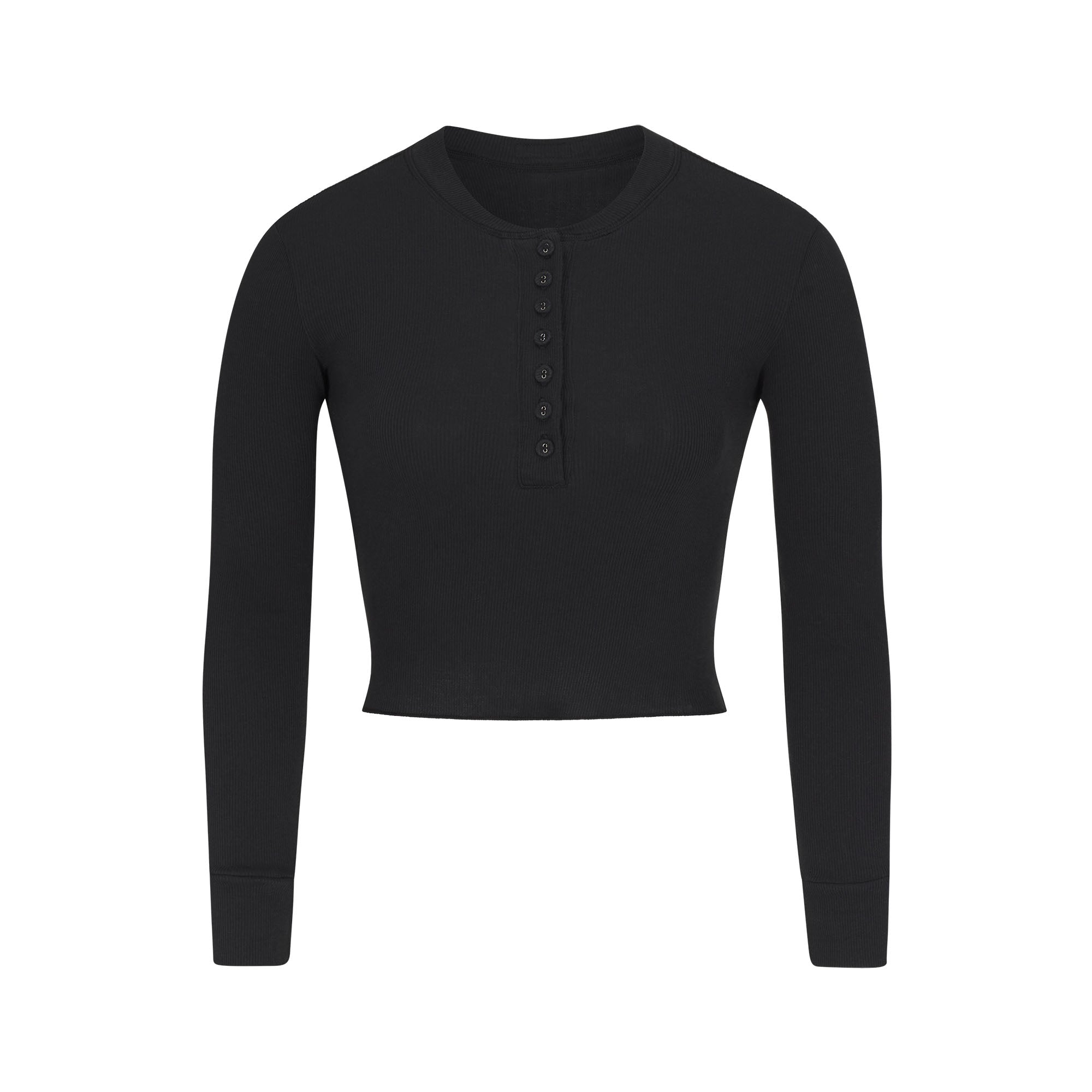 LONG SLEEVE CROP HENLEY - Image 5